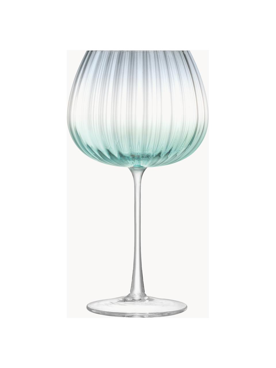 Verres à vin avec dégradé de couleur Dusk, 2 élém., Verre, Vert, gris, Ø 10 x haut. 20 cm, 650 ml