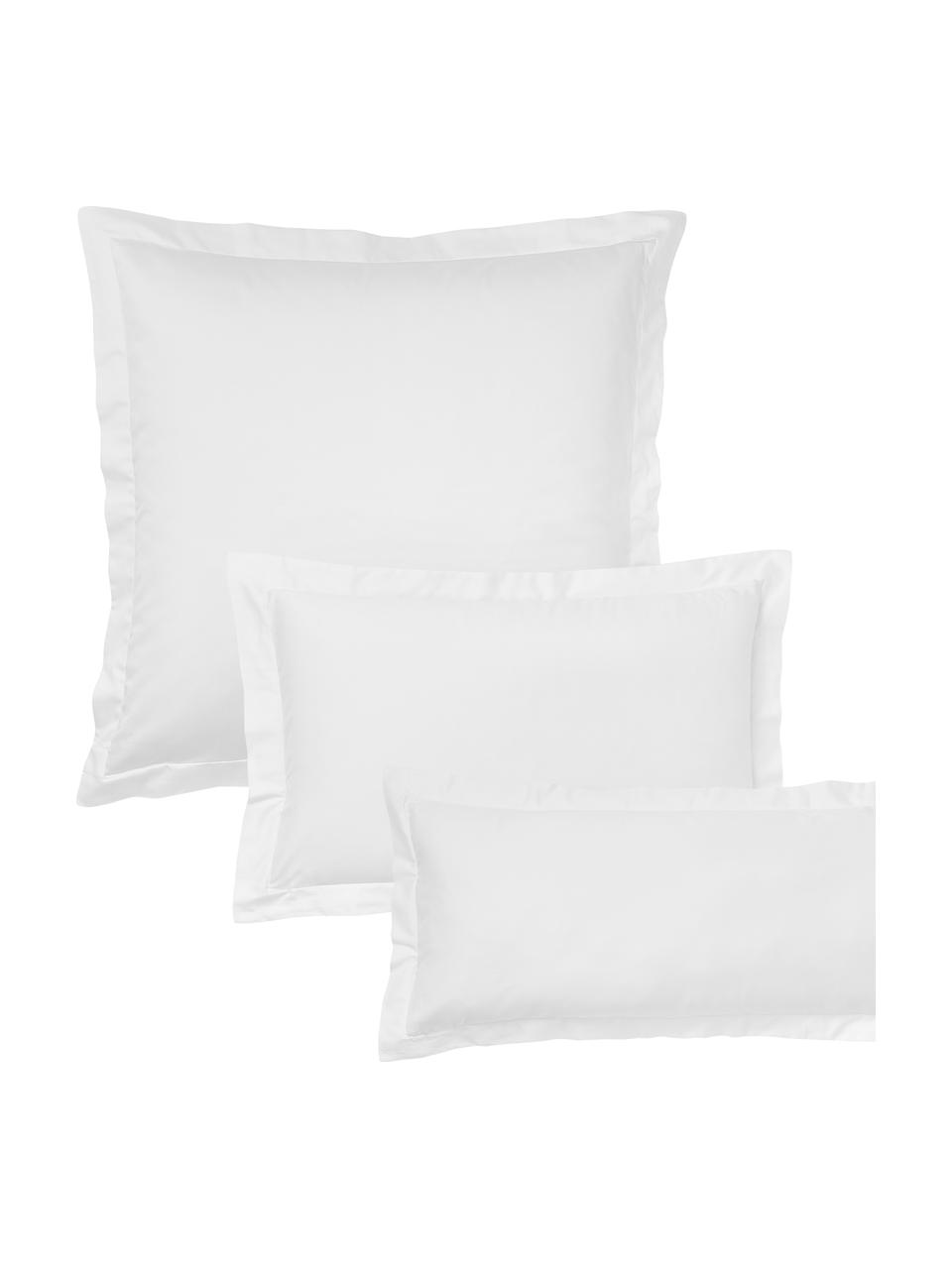 Federa in raso di cotone Premium, Bianco, Larg. 50 x Lung. 80 cm