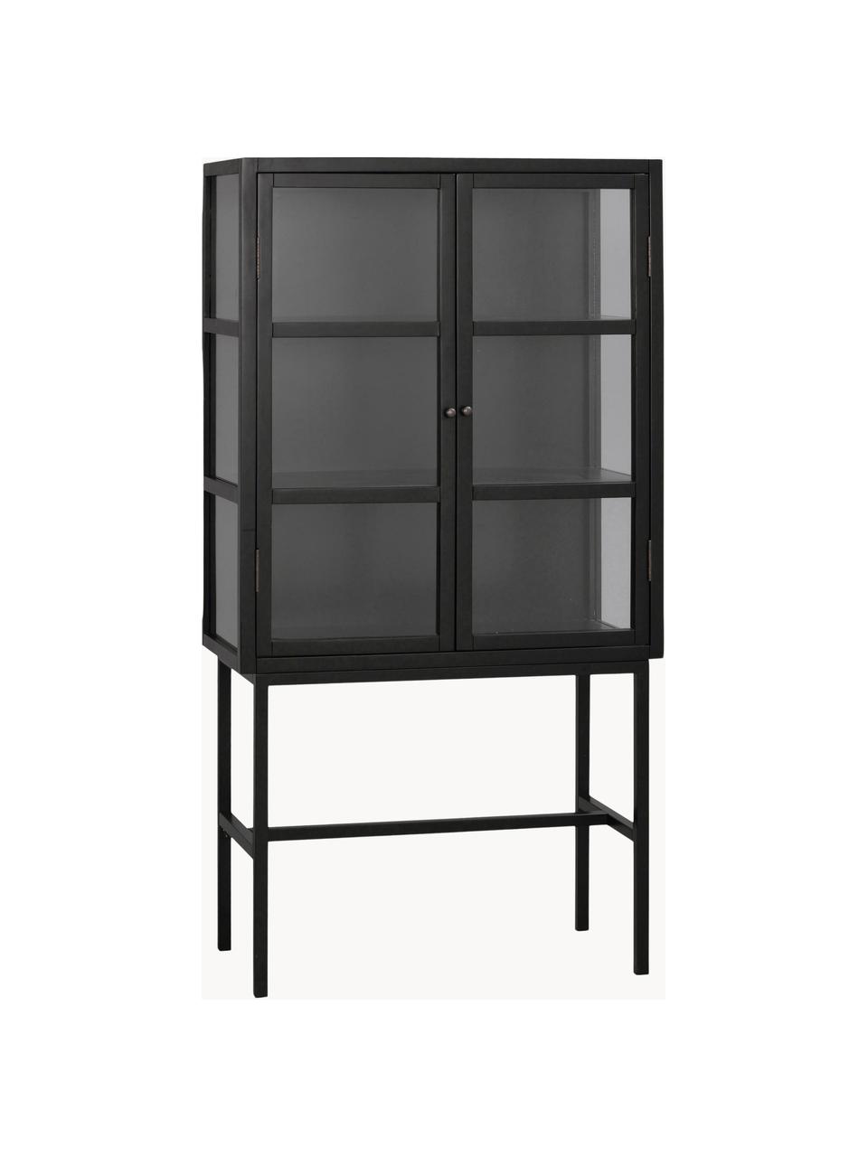 Armoire vitrée Marshall, Noir, larg. 85 x haut. 160 cm