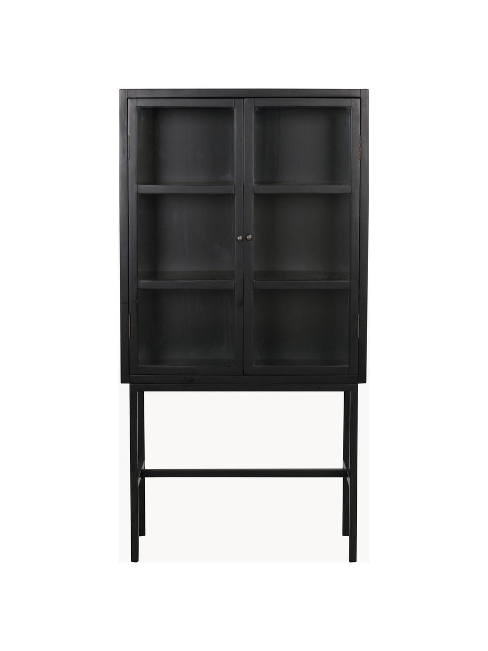 Armoire vitrée Marshall, Noir, larg. 85 x haut. 160 cm