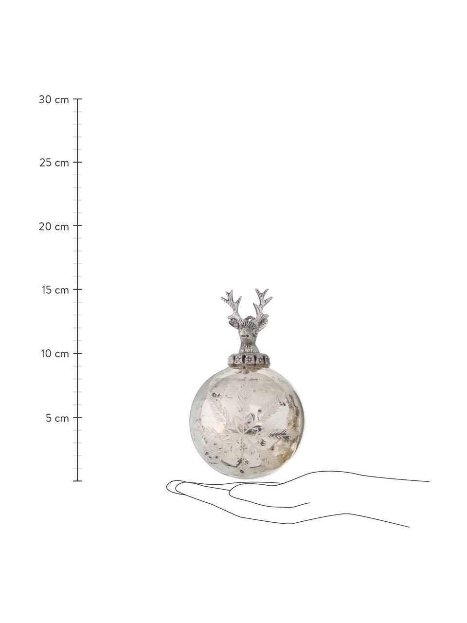 Kerstballen Sainte Ø 10 cm, 3 stuks, Zilverkleurig met antieke afwerking, Ø 10 cm