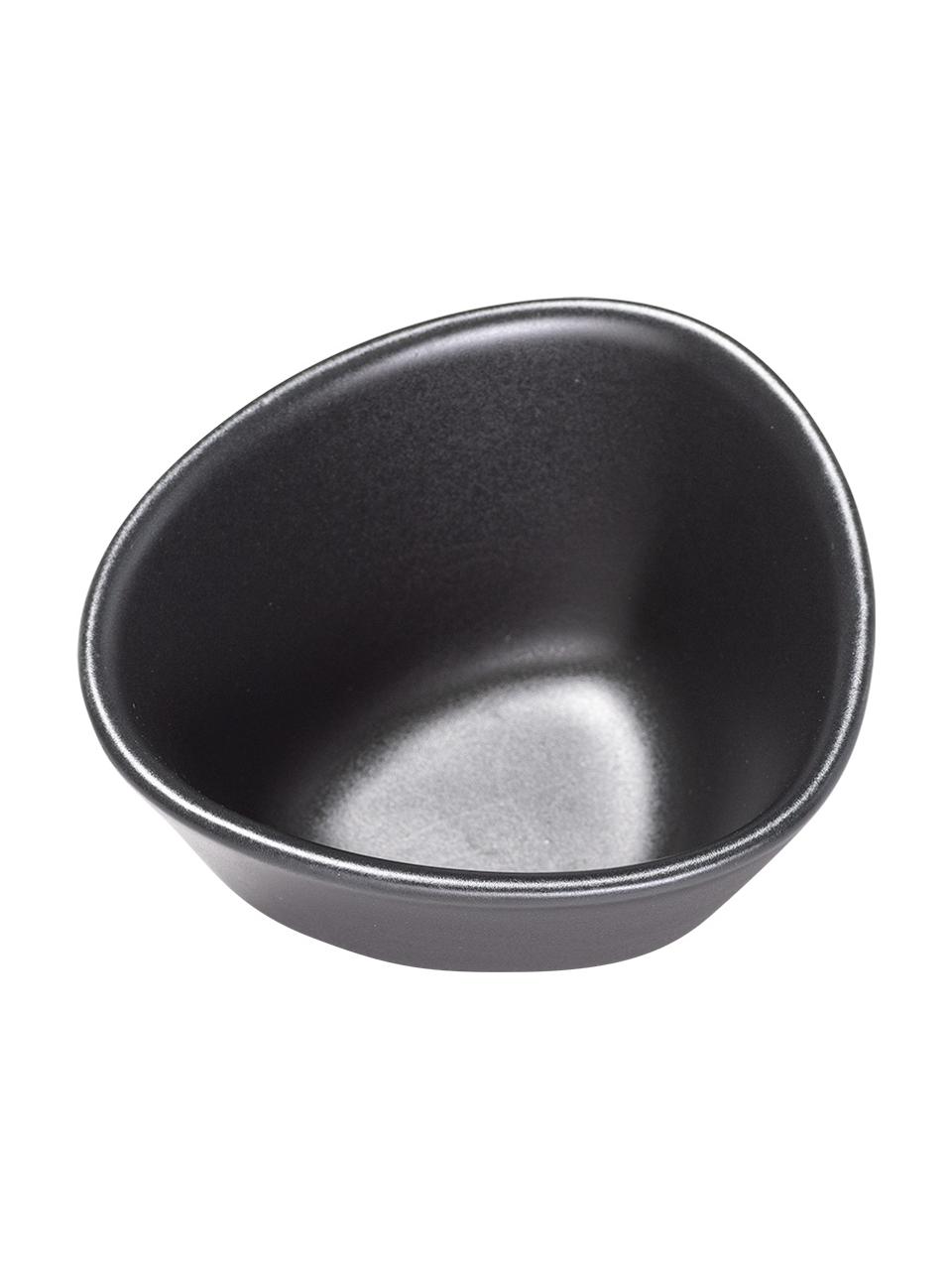 Ručně vyrobené misky Monaco, 4 ks, Kamenina, Černá, Š 11 cm, V 6 cm