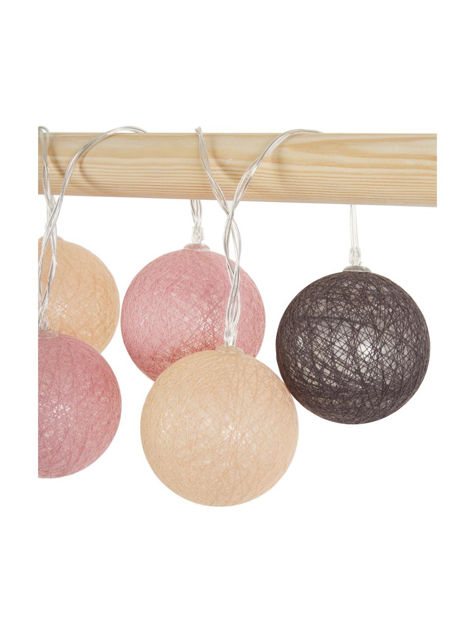 Guirnalda de luces LED Bellin, 320 cm, 20 luces, Cable: plástico, Tonos marrones, rosa, L 320 cm