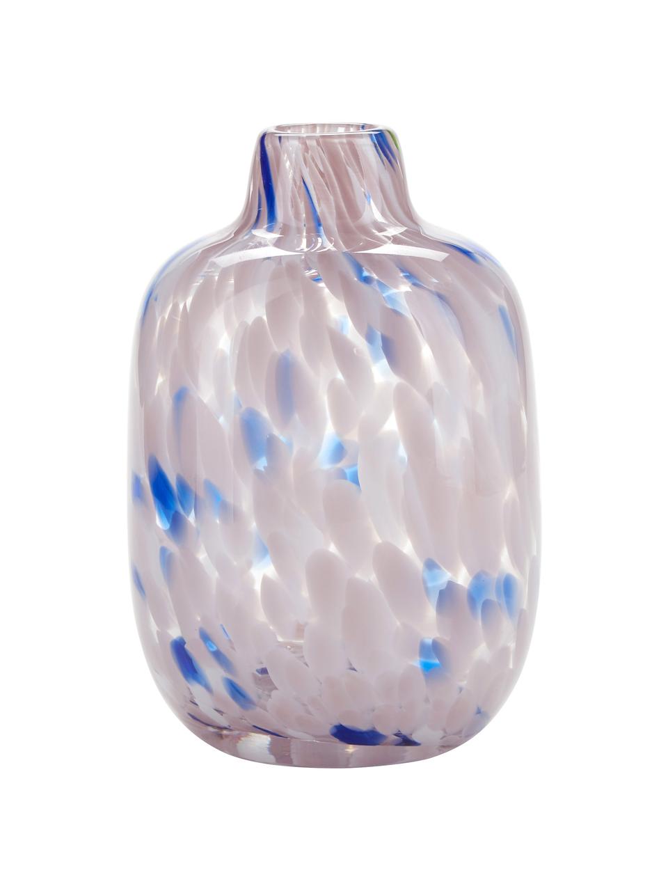 Vaso in vetro effetto maculato Dots, Vetro, Lilla, bianco trasparente, Ø 12 x Alt. 18 cm