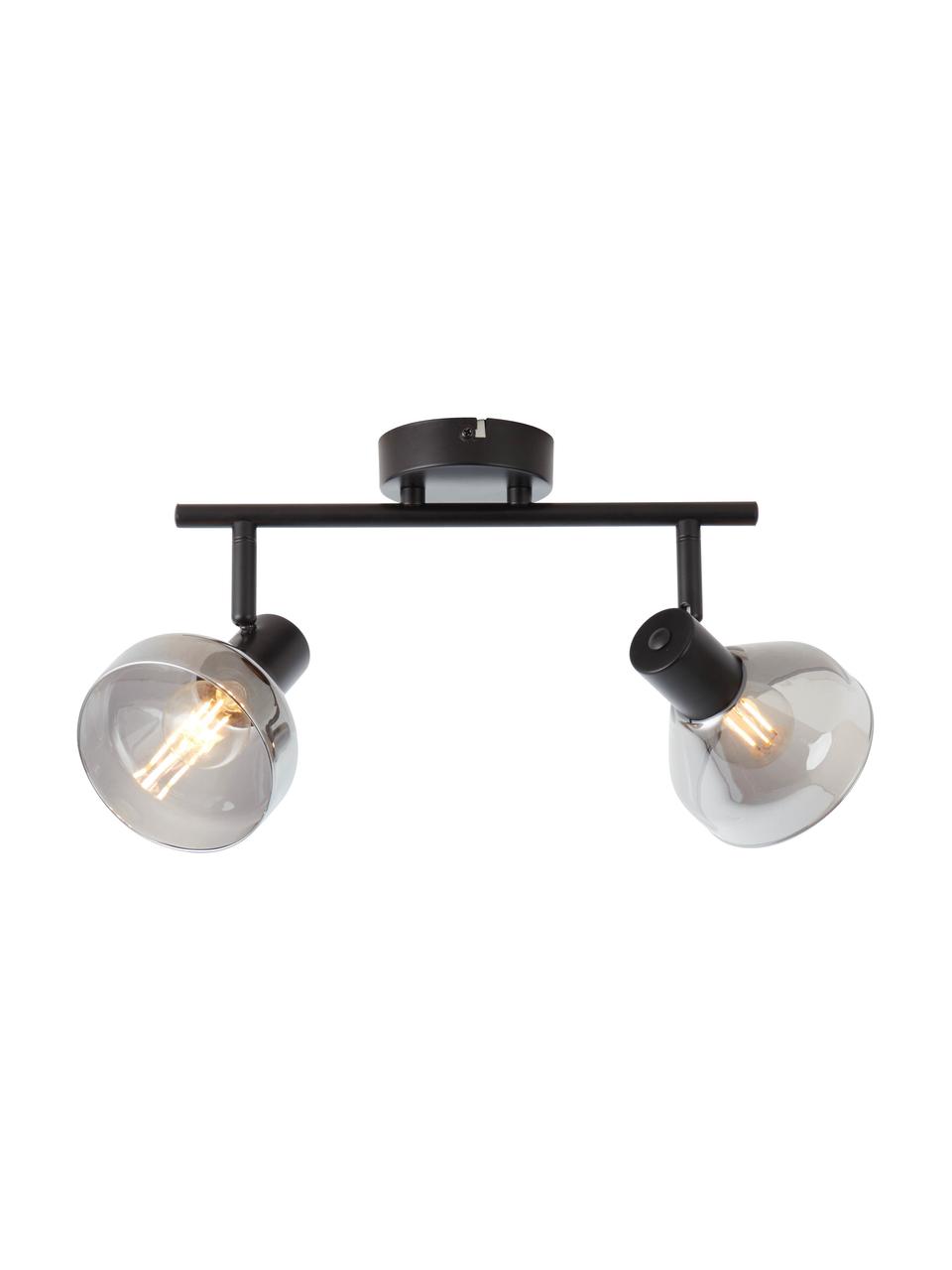 Lampa sufitowa ze szkła Reflekt, Czarny, szary, transparentny, S 43 x W 20 cm