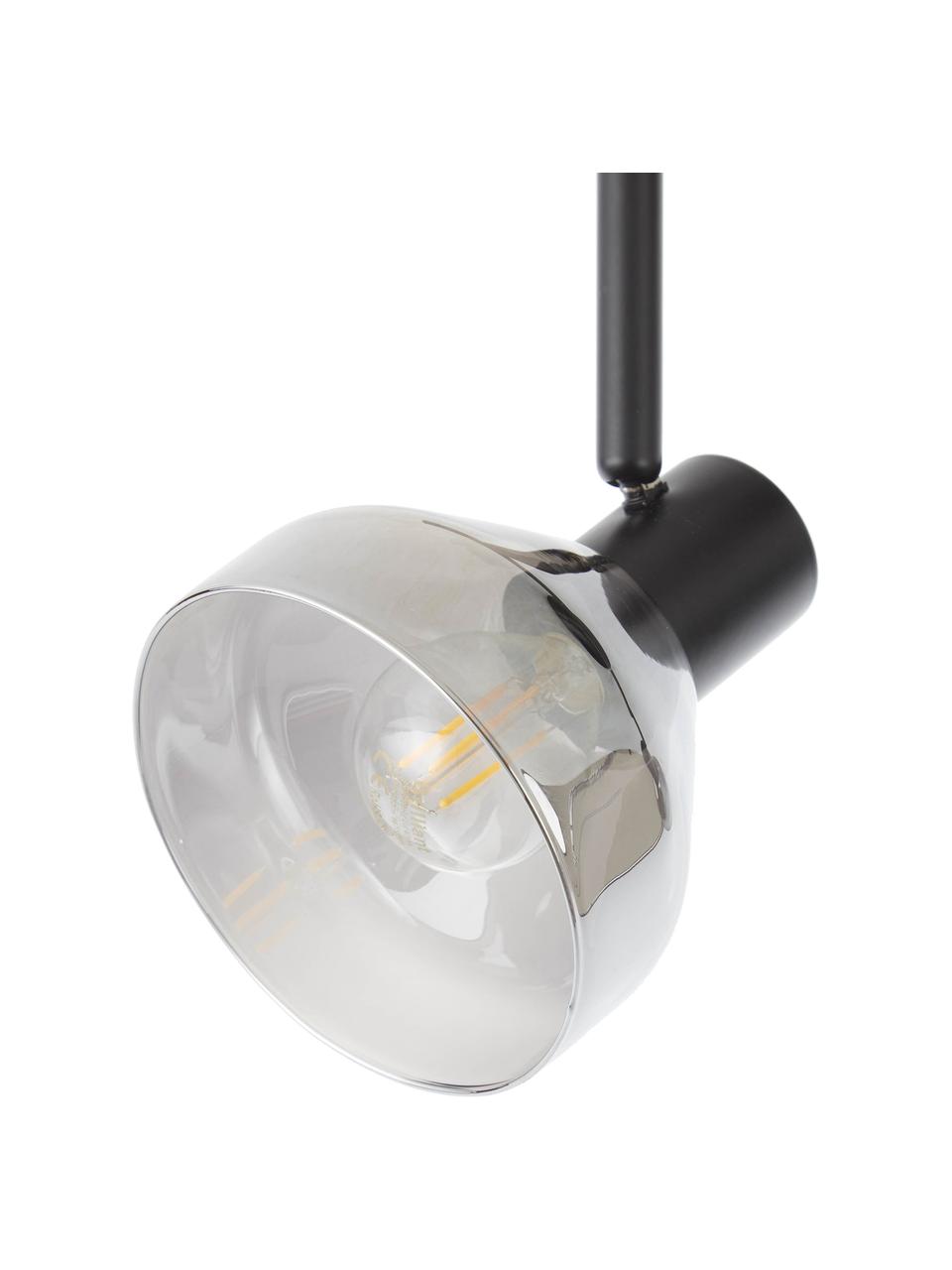 Stropná lampa zo skla Reflekt, Čierna, sivá, Š 43 x V 20 cm