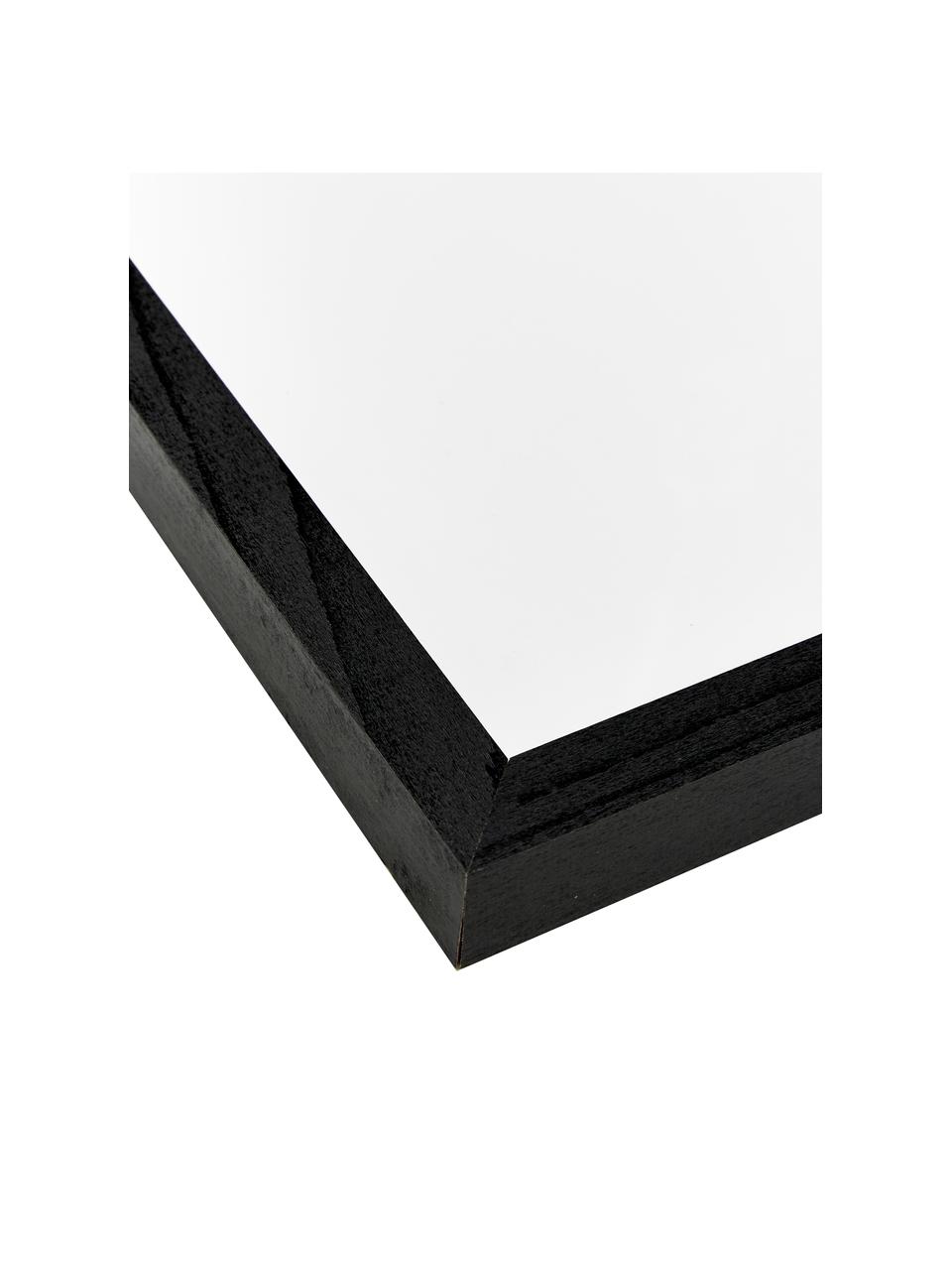 Impression numérique encadrée Abstract Face II, Noir, blanc, larg. 53 x haut. 63 cm