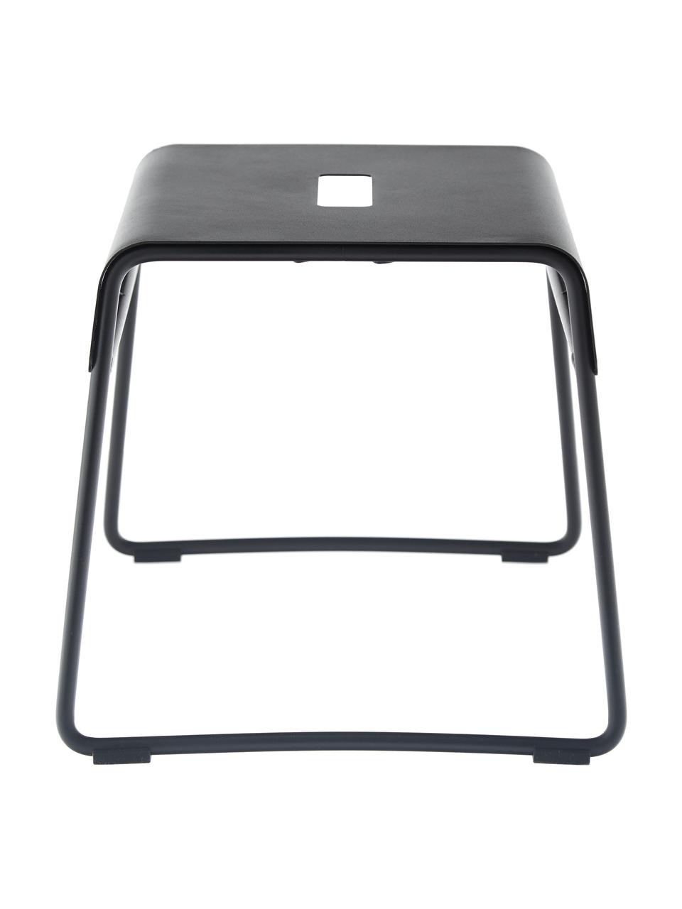 Taburete de metal Aguina, Acero pintado, Negro, An 39 x Al 28 cm