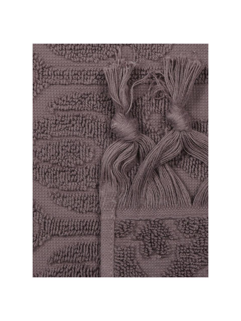Tappeto da bagno con motivo paisley Victoria, Cotone, Grigio, Larg. 50 x Lung. 70 cm