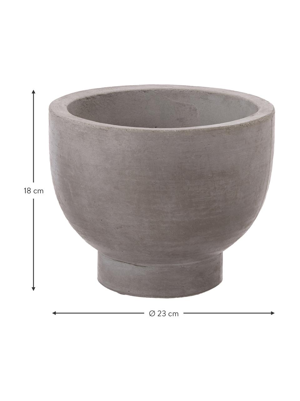 Großer Pflanztopf Rom aus Zement, Zement, Grau, Ø 23 x H 18 cm
