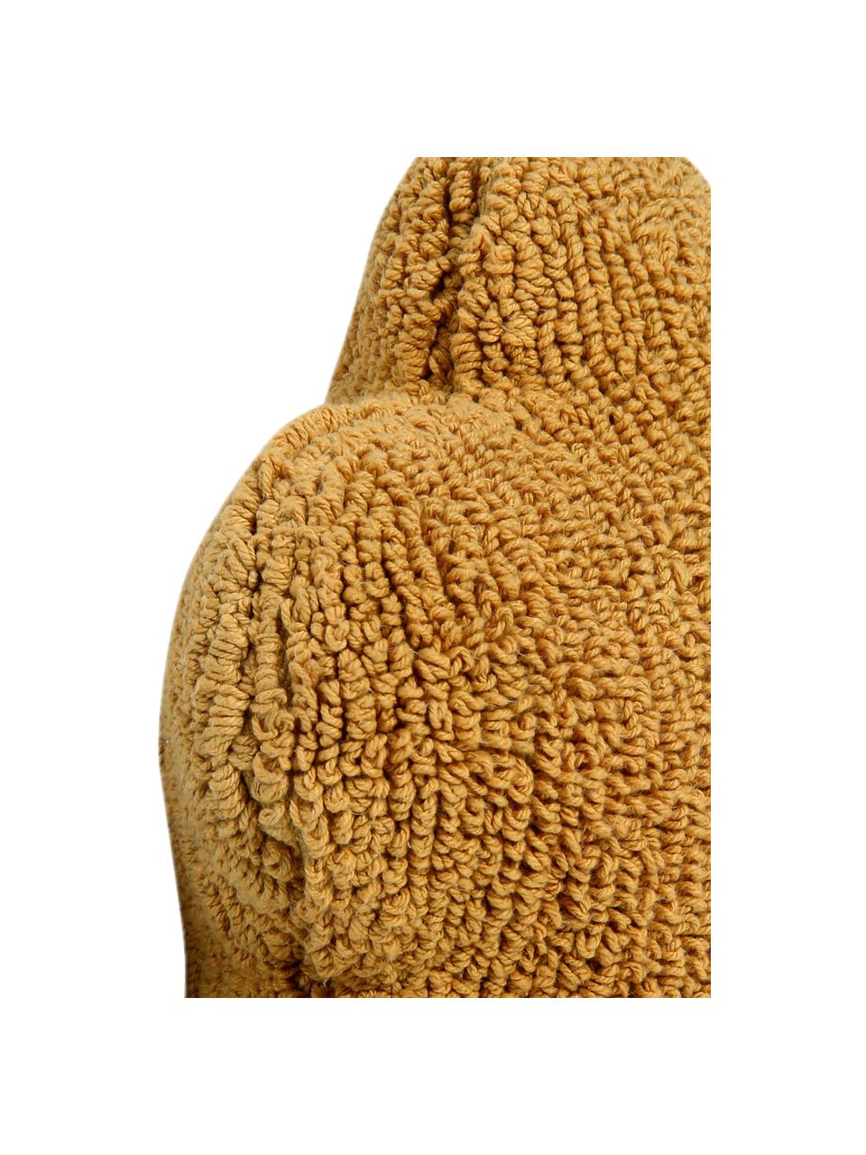Cojín peluche artesanal de algodón Cloud, Funda: 97% algodón, 3% fibra sin, Mostaza, An 52 x Al 42 cm