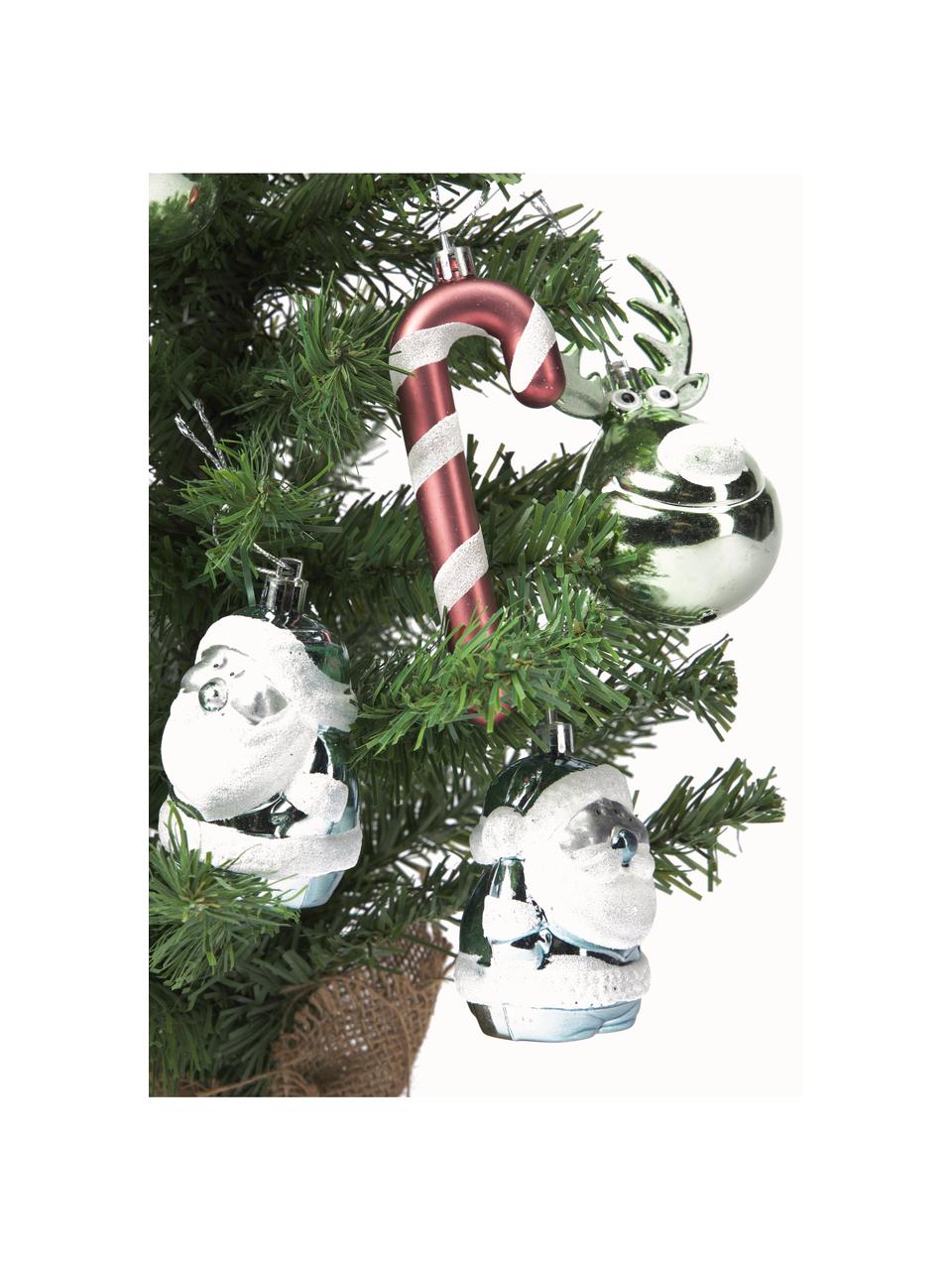 Künstlicher Weihnachtsbaum Imperial, 11er-Set, Kunststoff, Grün, Silberfarben, Rot, Weiss, Ø 35 x H 60 cm