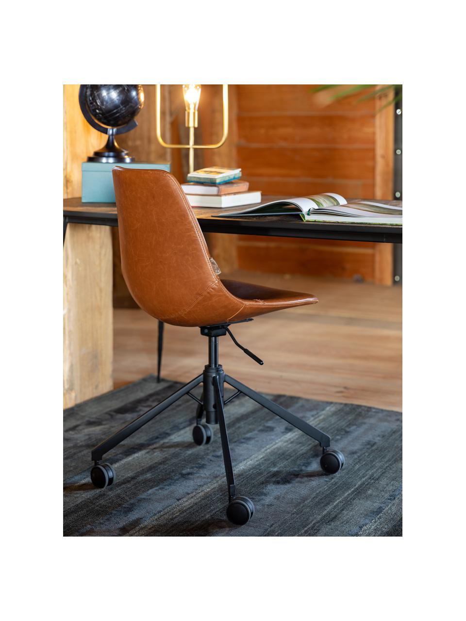 Kancelárska stolička z umelej kože Franky, nastaviteľná výška, Hnedá