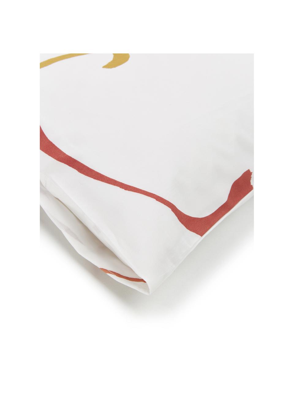 Poszewka na poduszkę z perkalu Dazy, 2 szt., Biały, wielobarwny, S 40 x D 80 cm