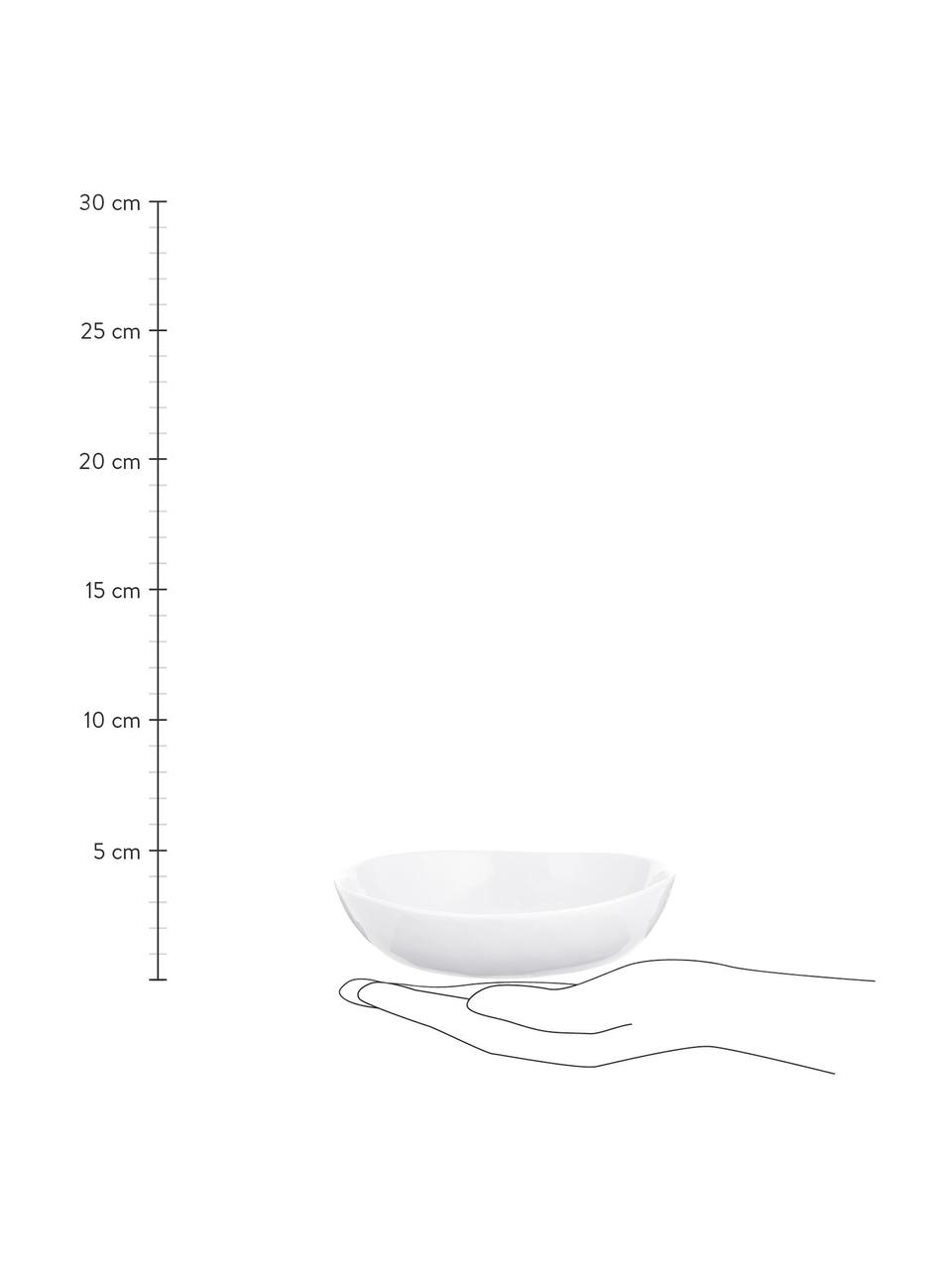 Ciotola da zuppa o bowl Porcelino con superficie irregolare 4 pz, Porcellana, volutamente irregolare, Bianco, Lung. 17 x Larg. 16 cm