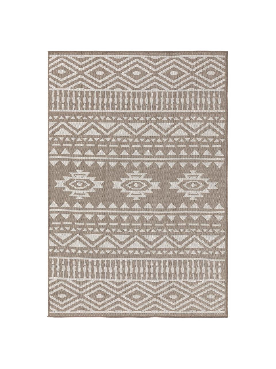 Vnitřní a venkovní koberec s ethno vzorem Nillo, Šedobéžová, krémová