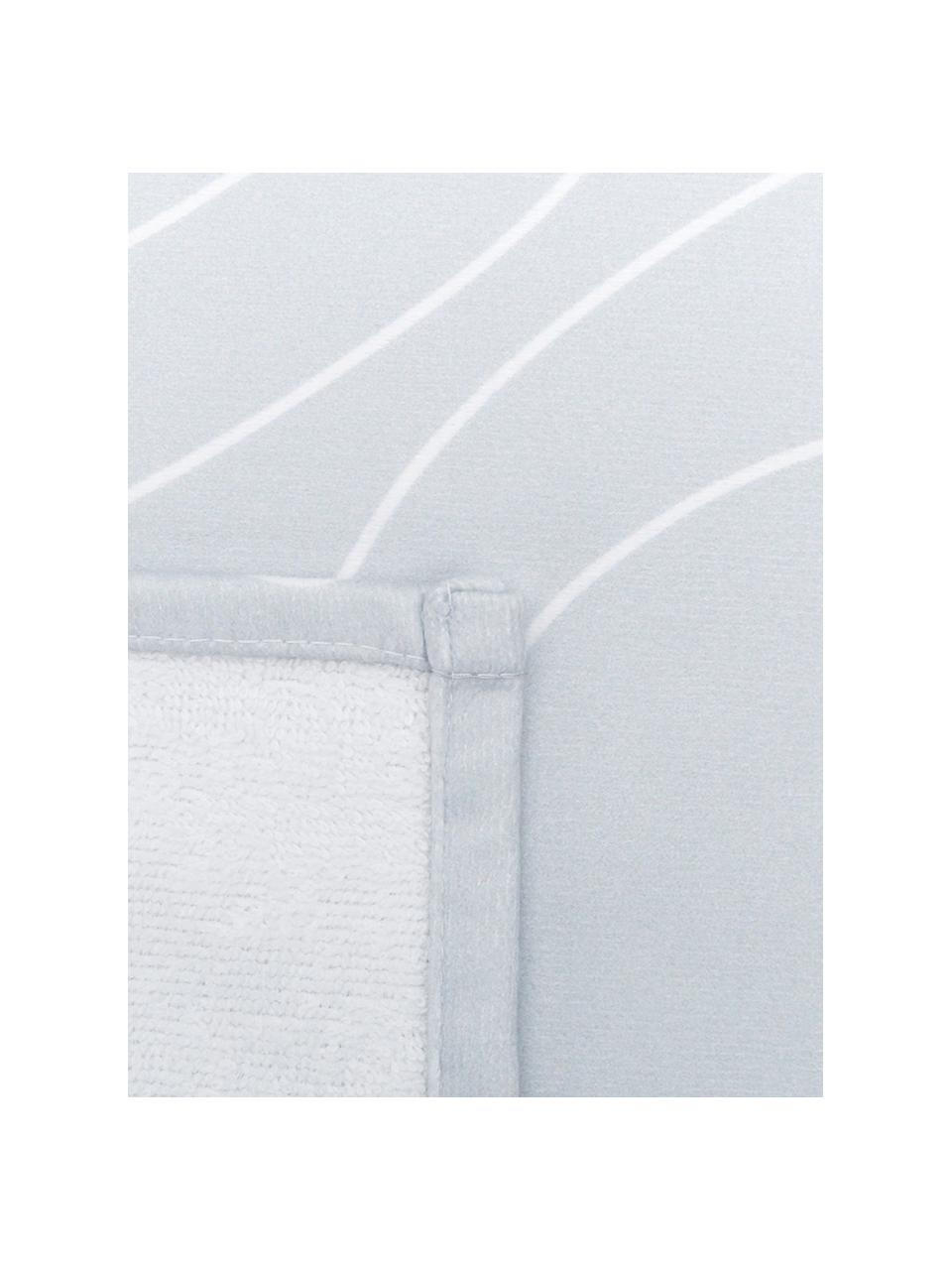 Leichtes Strandtuch Faces mit abstrakter One Line Zeichnung, 55% Polyester, 45% Baumwolle Sehr leichte Qualität, 340 g/m², Grau, Weiß, B 70 x L 150 cm