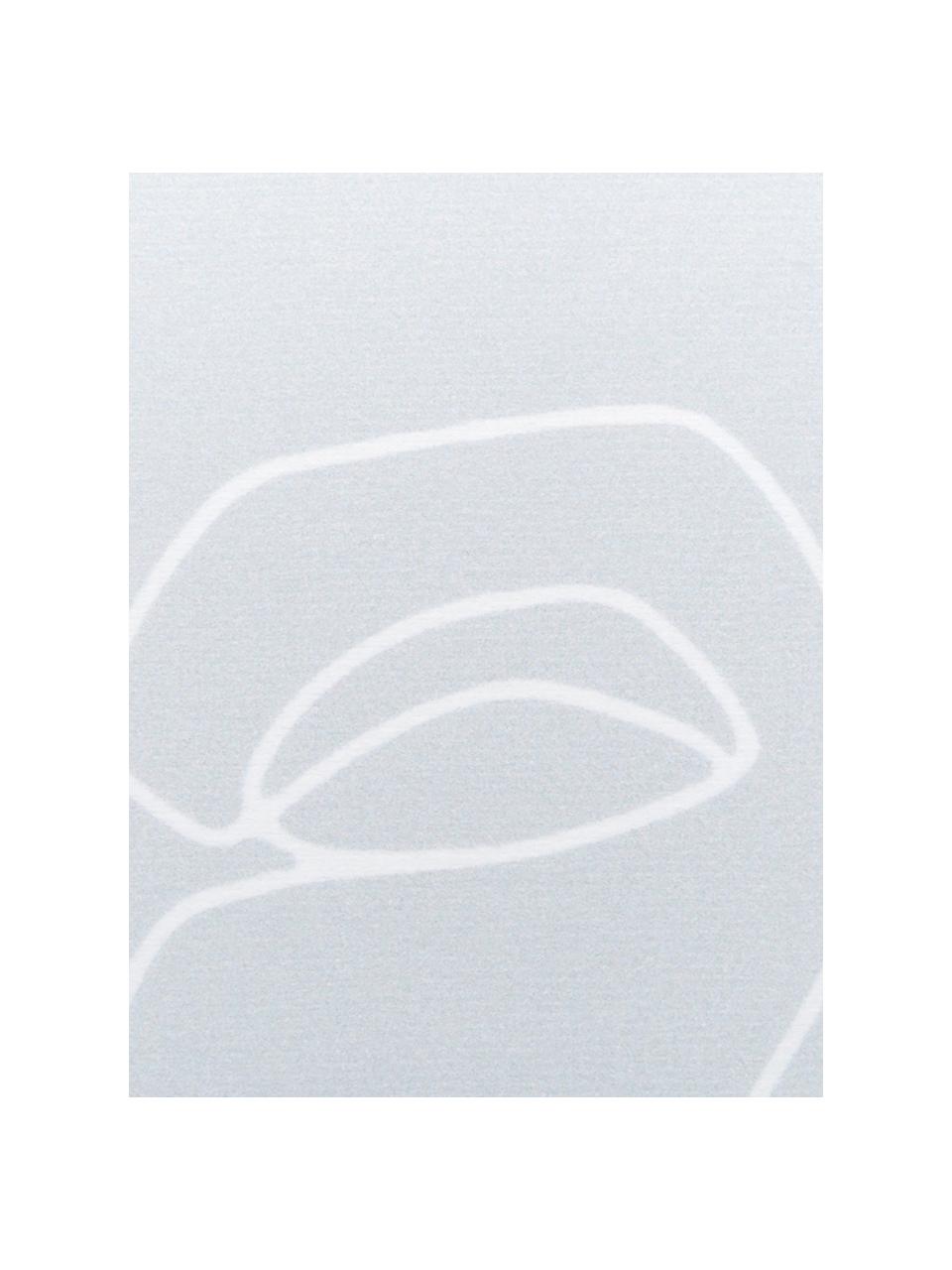 Leichtes Strandtuch Faces mit abstrakter One Line Zeichnung, 55% Polyester, 45% Baumwolle Sehr leichte Qualität, 340 g/m², Grau, Weiss, B 70 x L 150 cm