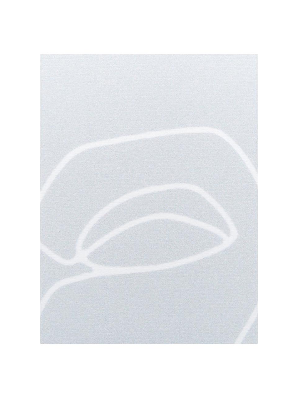 Licht strandlaken Faces met abstracte One Line tekening, 55% polyester, 45% katoen zeer lichte kwaliteit, 340 g/m², Grijs, wit, B 70 x L 150 cm