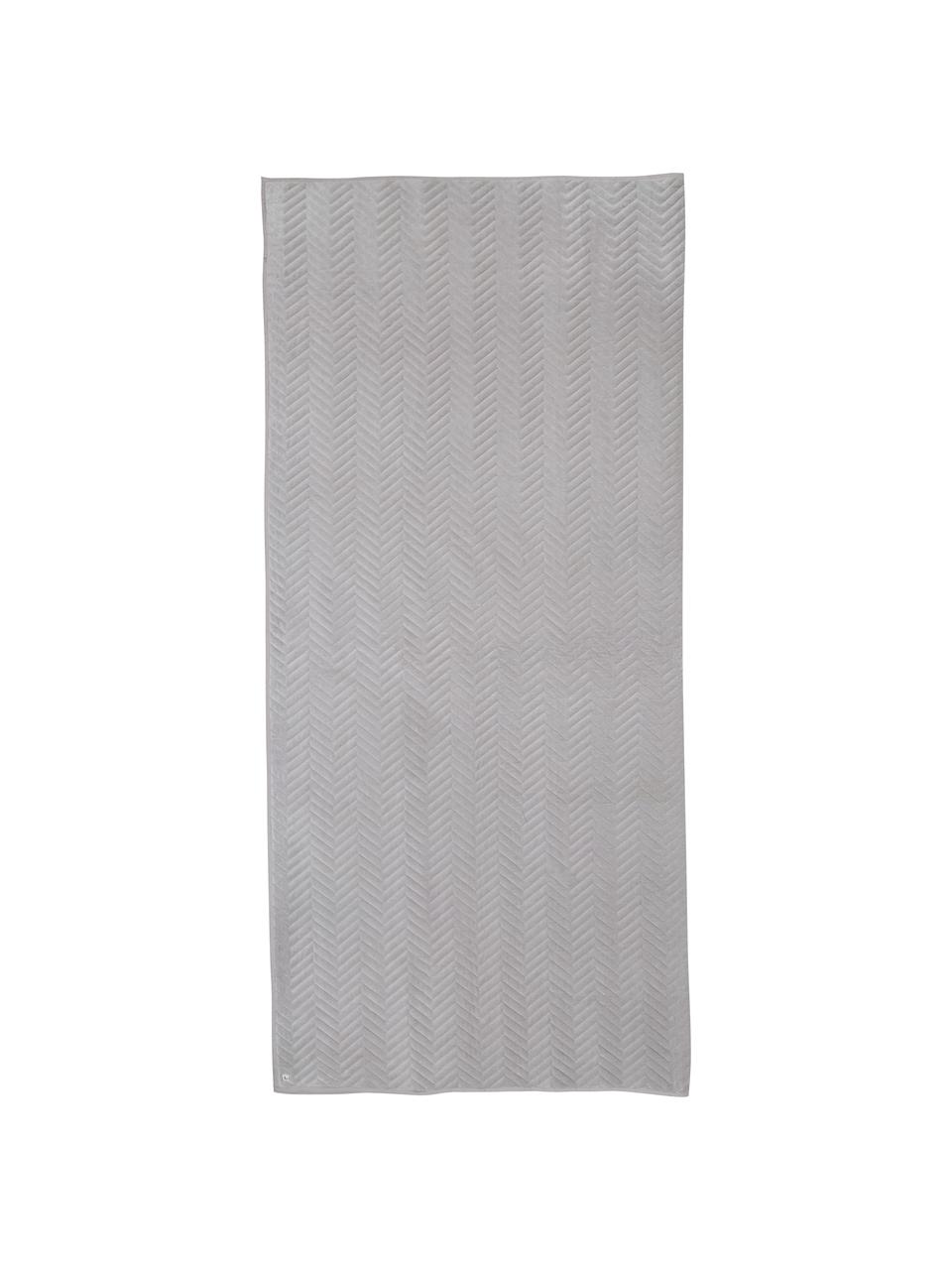 Copriletto in velluto grigio beige Chevron, Velluto, Grigio beige, Larg. 240 x Lung. 260 cm