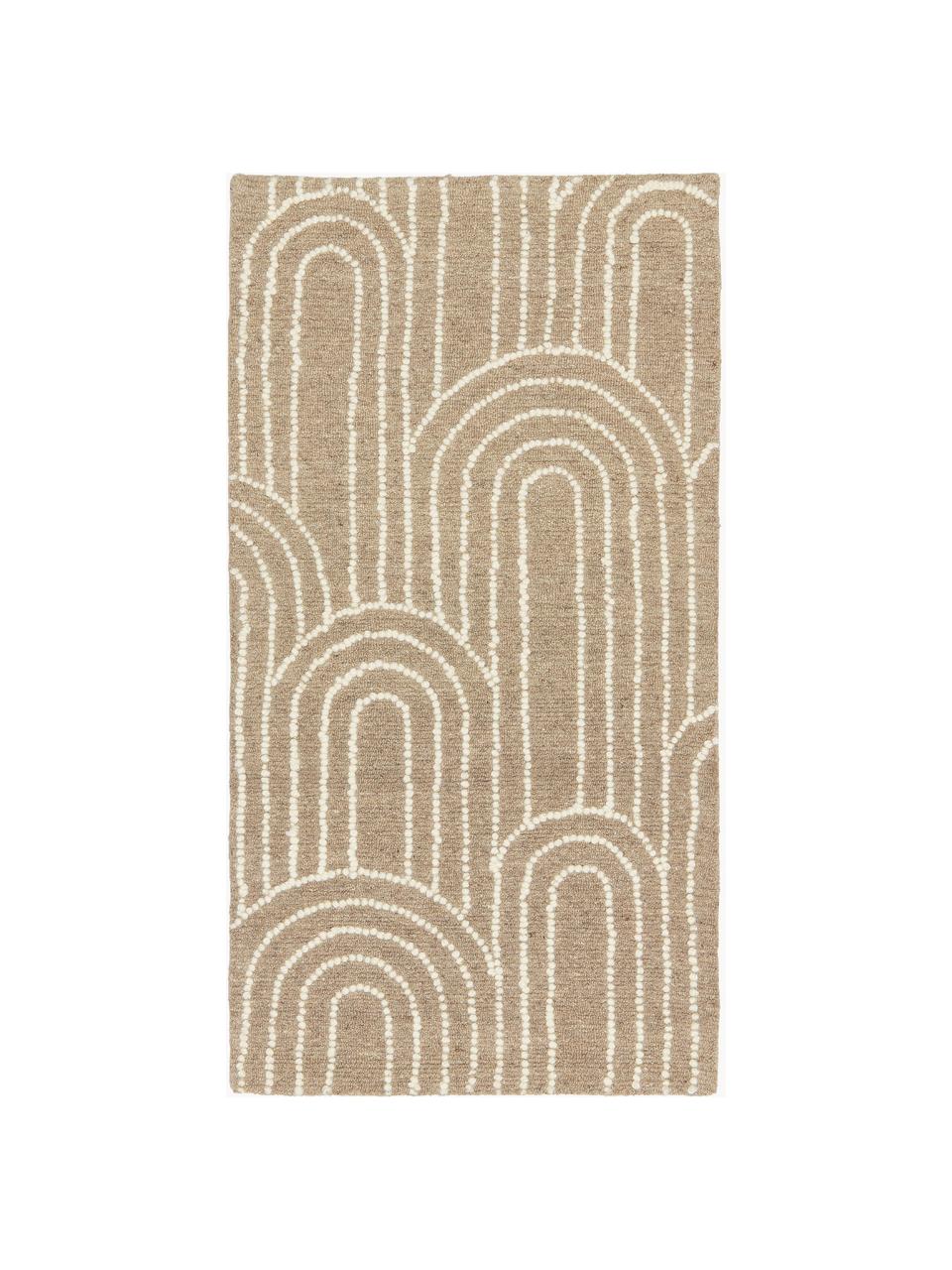 Tapis en laine tufté à la main Arco, 100 % laine

Les tapis en laine peuvent perdre des fibres lors des premières semaines et des peluches peuvent se former, ce phénomène est naturel et diminue à mesure de votre usage et du temps, Beige, blanc crème, larg. 80 x long. 150 cm (taille XS)