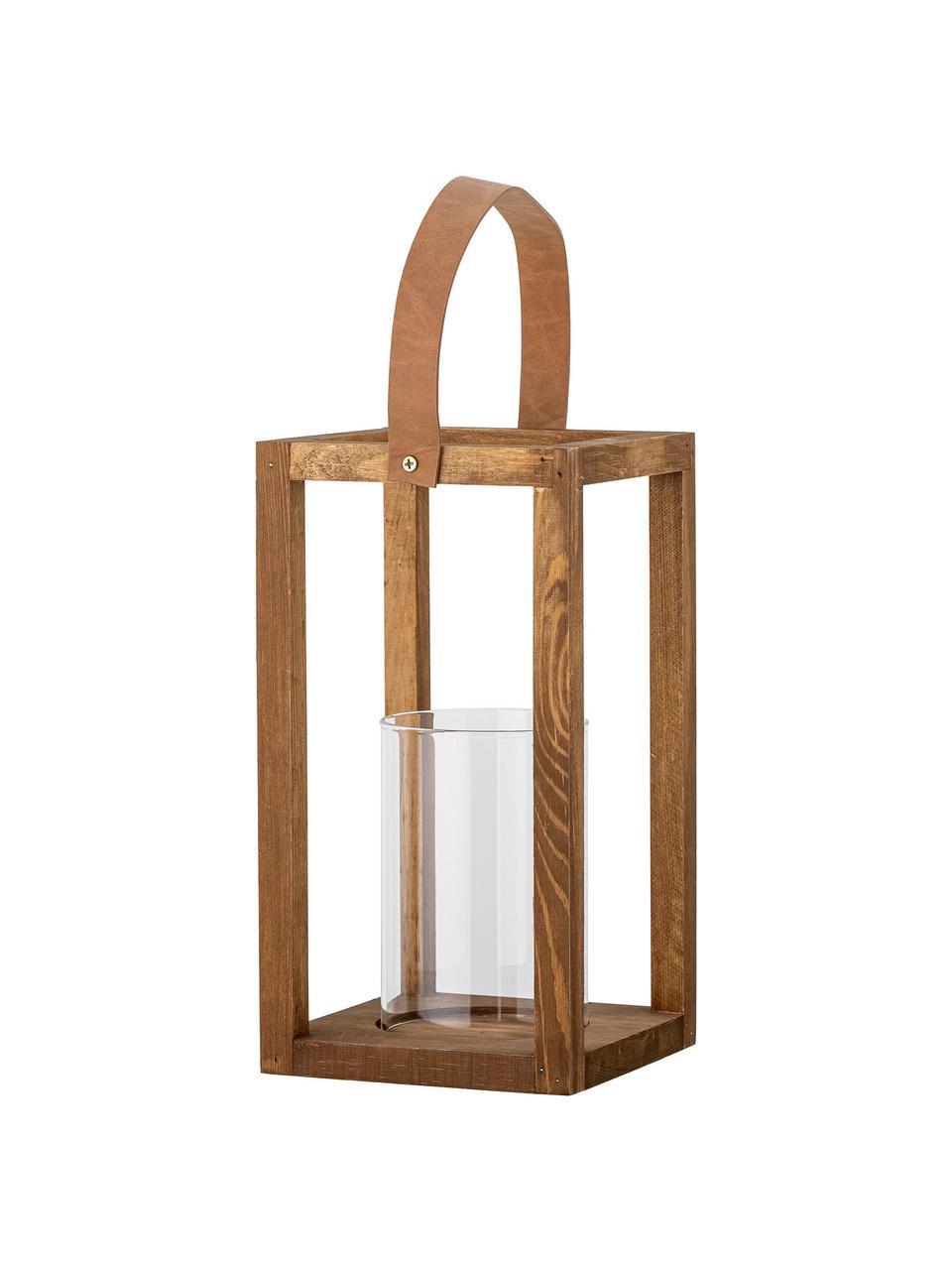 Lanterne de jardin Lyra, Brun clair transparent, larg. 16 x haut. 30 cm