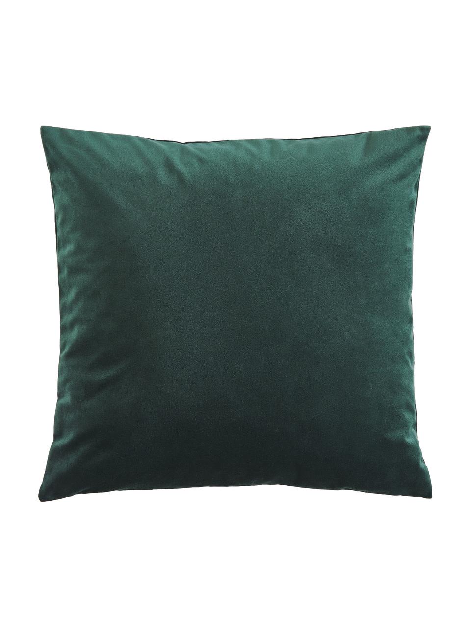 Poszewka na poduszkę z aksamitu Rush, 2 szt., 100% poliester z recyklingu, Ciemny zielony, S 45 x D 45 cm