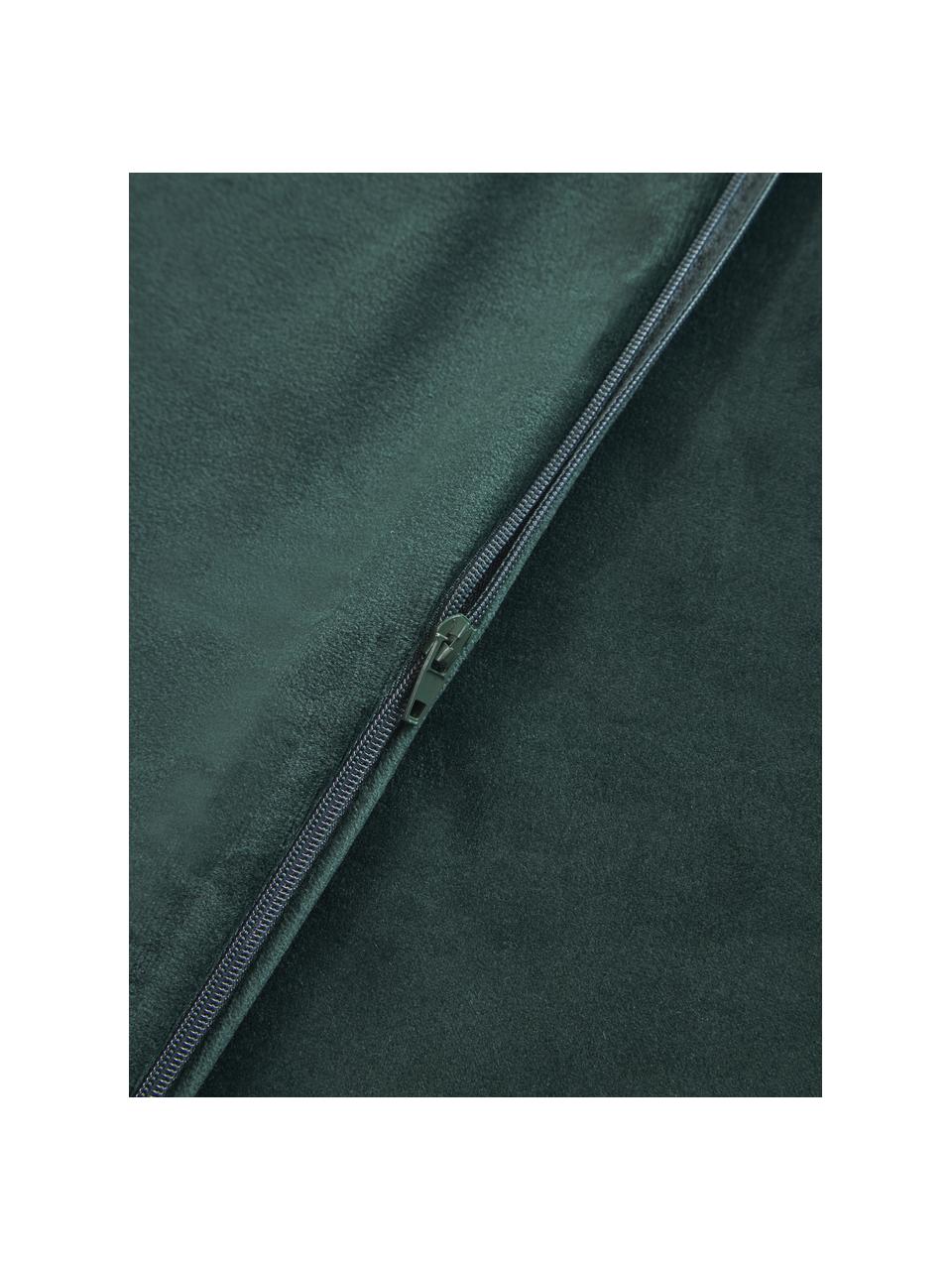 Zamatový poťah na vankúš Rush, 2 ks, 100 % polyester (recyklovaný), Tmavozelená, Š 45 x D 45 cm