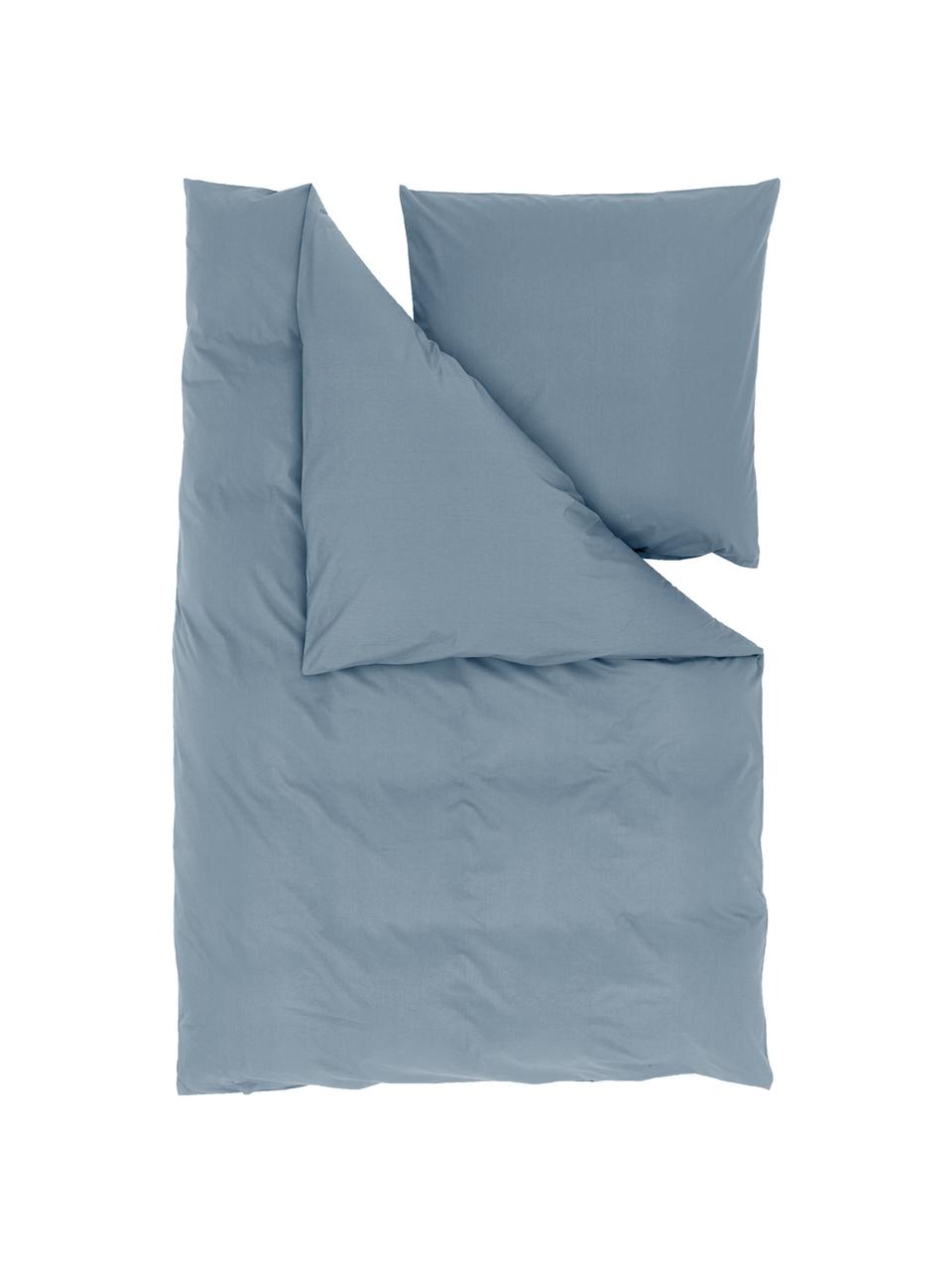 Baumwollperkal-Bettwäsche Elsie, Webart: Perkal Fadendichte 200 TC, Blau, 135 x 200 cm + 1 Kissen 80 x 80 cm