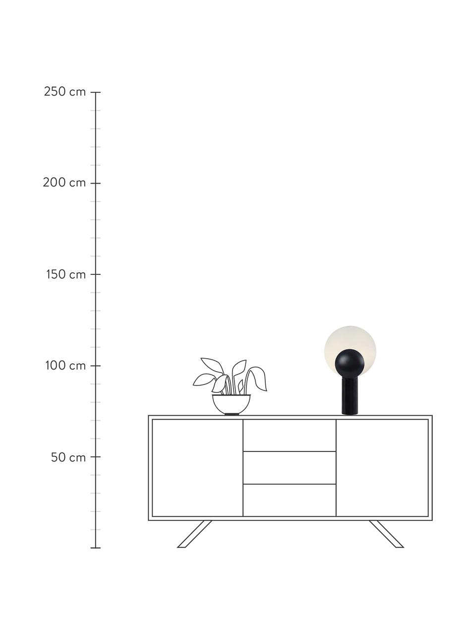 Tischlampe Cache mit Marmorfuß, Lampenschirm: Metall, beschichtet, Lampenfuß: Marmor, Schwarz, Ø 30 x H 49 cm