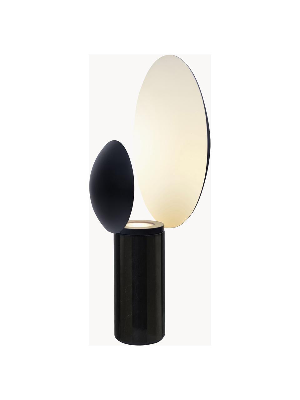 Lampe à poser avec pied en marbre Cache, Noir, Ø 30 x haut. 49 cm