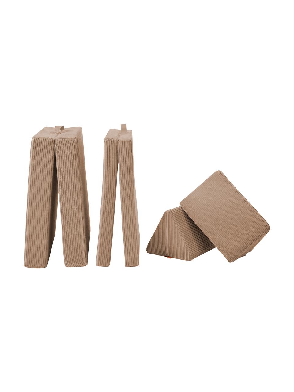 Sofá infantil moduar de juegos artesanal de pana Mila, Tapizado: pana (100 % poliéster), Pana beige, An 168 x F 84 cm