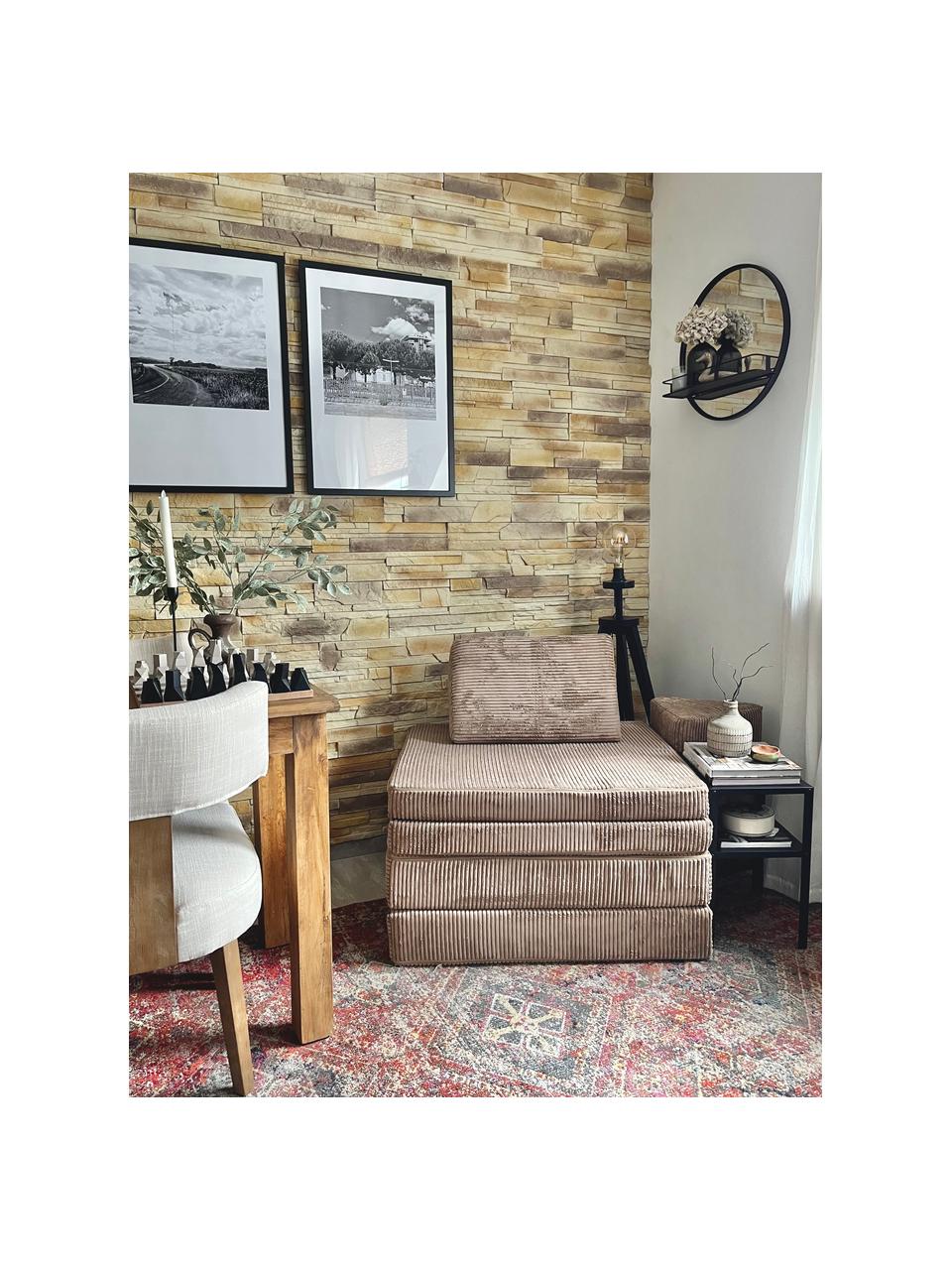 Ręcznie wykonana dziecięca sofa modułowa ze sztruksu Mila, Tapicerka: sztruks (100% poliester), Beżowy sztruks, S 168 x G 84 cm