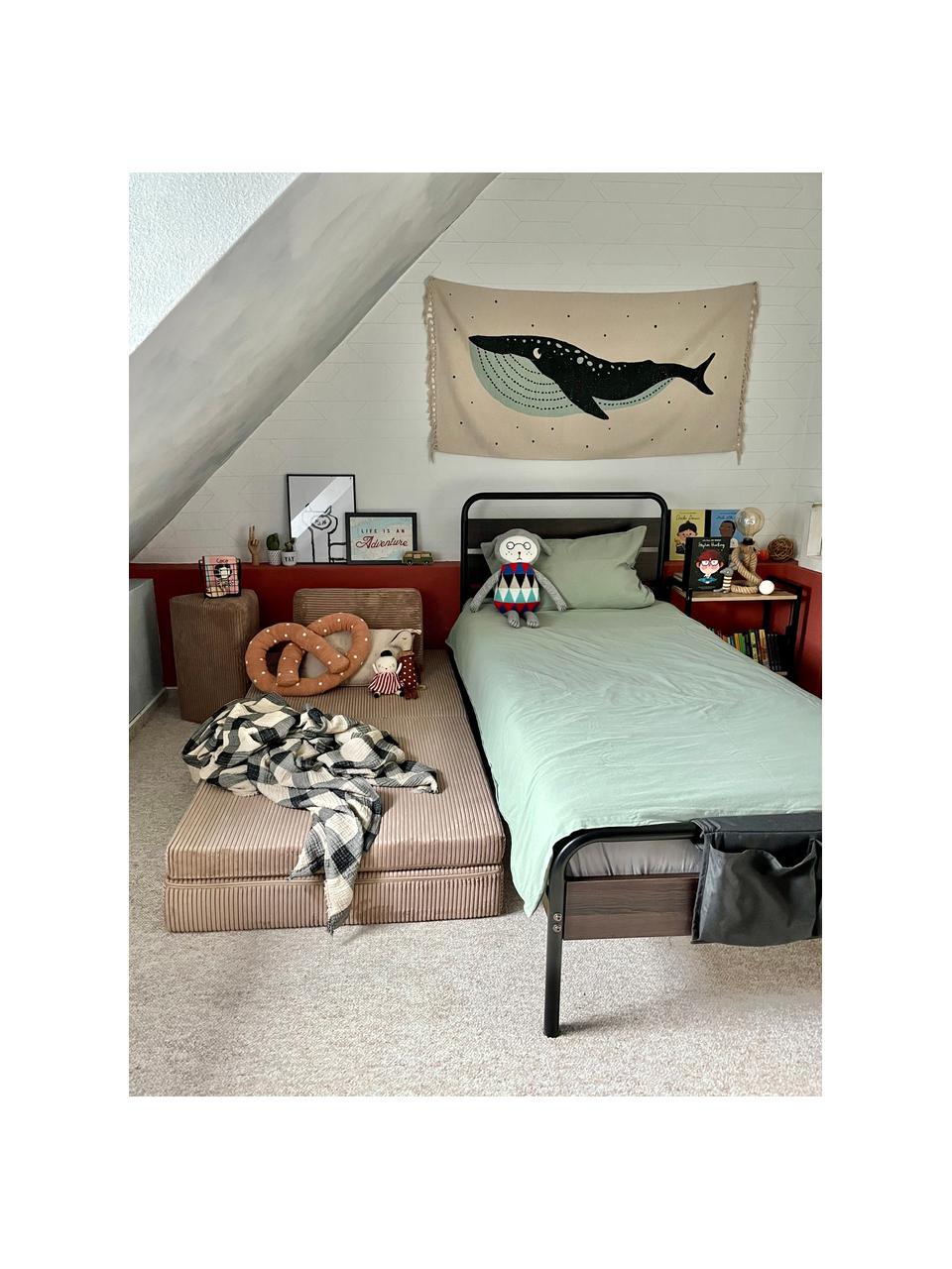 Ręcznie wykonana dziecięca sofa modułowa ze sztruksu Mila, Tapicerka: sztruks (100% poliester), Beżowy sztruks, S 168 x G 84 cm