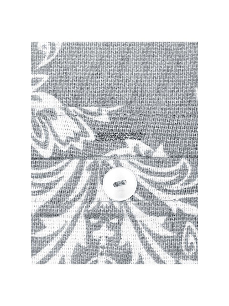 Flanell-Bettwäsche Sissi, gemustert, Webart: Flanell Flanell ist ein k, Grau, Weiß, 240 x 220 cm + 2 Kissen 80 x 80 cm