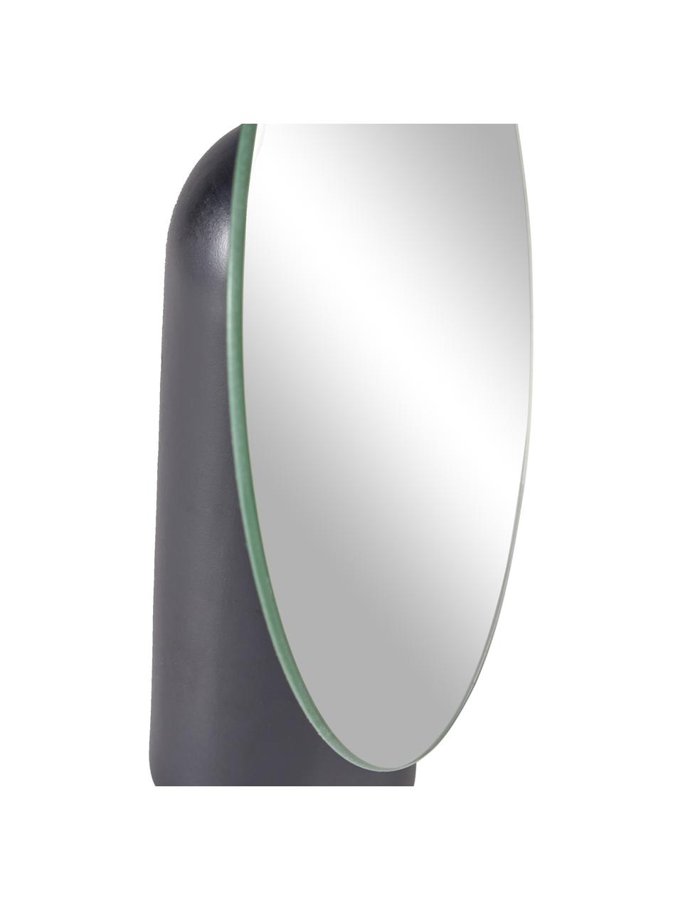 Make-up spiegel Veida met houten sokkel, Voetstuk: populierenhout, gecoat, Zwart, B 17 cm x H 19 cm