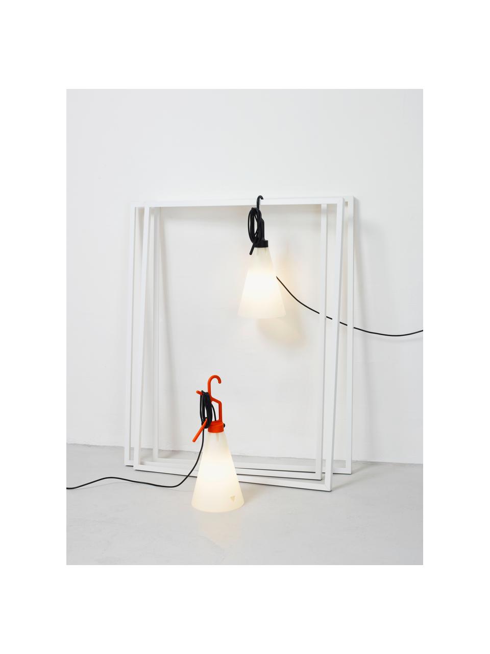 Tafellamp Mayday, Kunststof, Zwart, wit, Ø 23 x H 55 cm