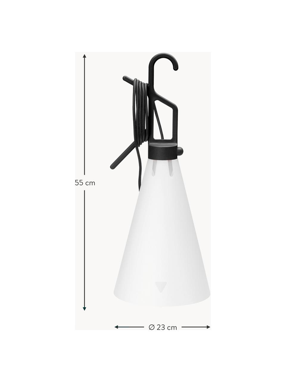 Lampa stołowa Mayday, Tworzywo sztuczne, Czarny, biały, Ø 23 x W 55 cm