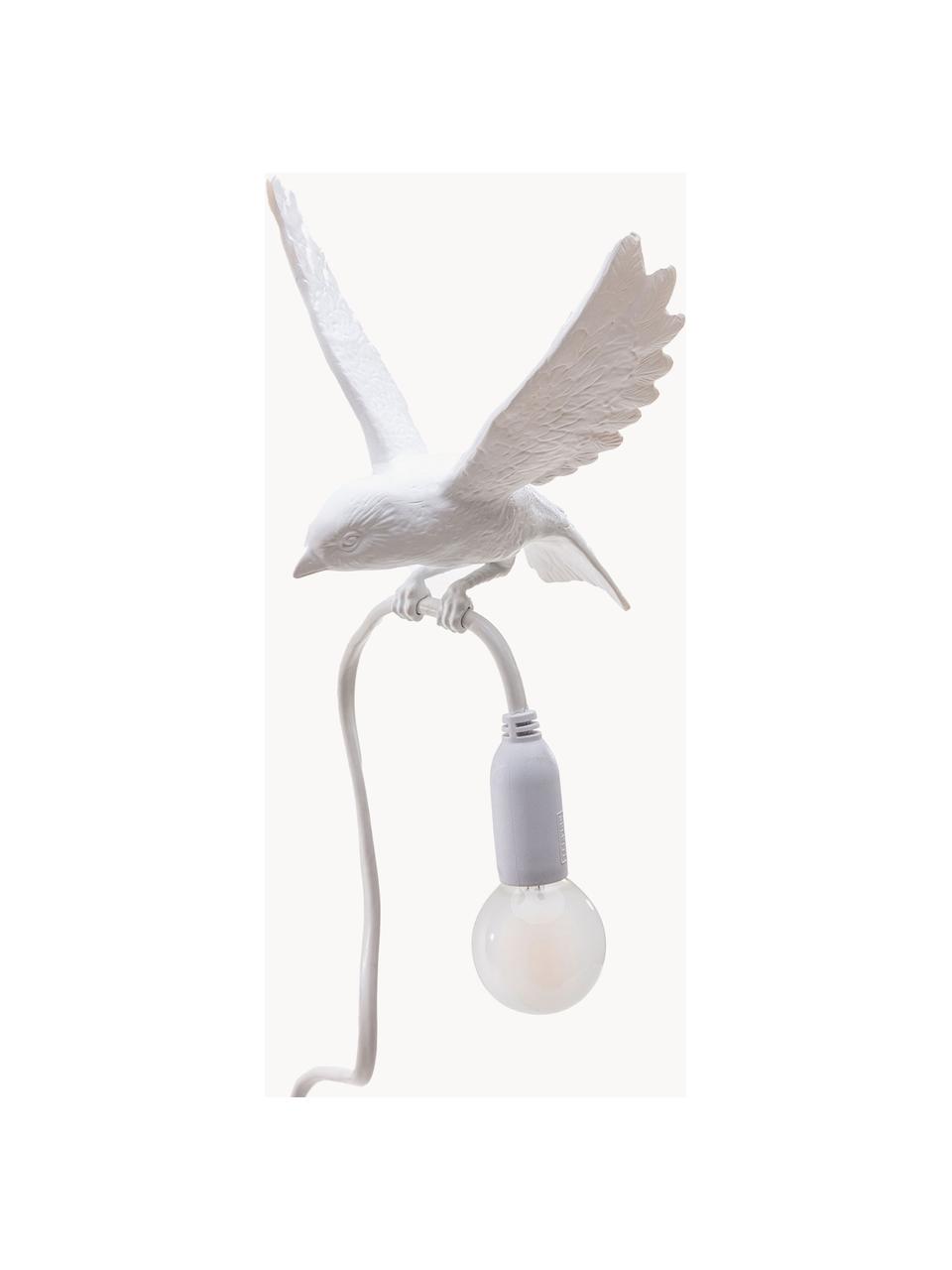 Grosse Klemm-Tischlampe Sparrow, verstellbar, Kunststoff, Weiss, matt, B 10 x H 100 cm