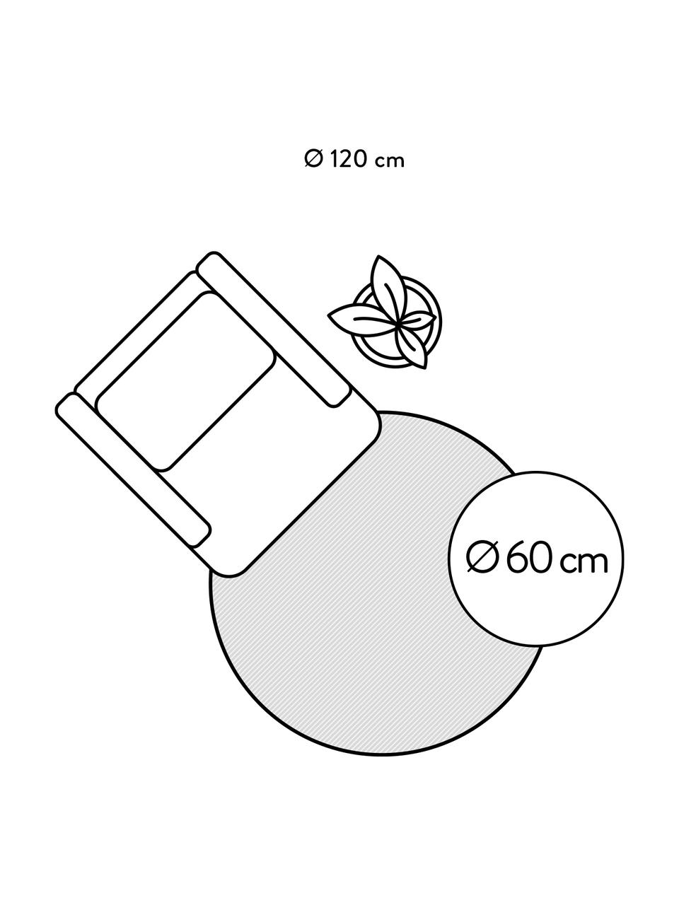 Rond vloerkleed Eligia met hoog-laag effect, 100% katoen, Wit, Ø 120 cm (maat S)