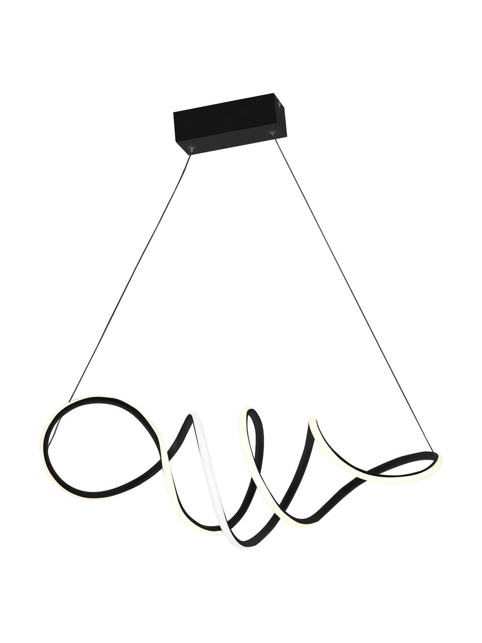 Lámpara de techo LED de diseño Loca, Pantalla: plástico, Anclaje: metal recubierto, Negro, Ø 90 x Al 50 cm