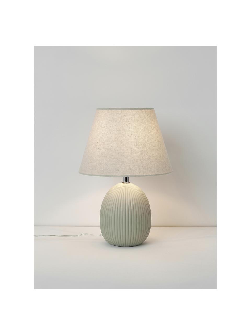 Lampada da tavolo Desto, Paralume: lino (100% poliestere), Grigio chiaro, Ø 25 x Alt. 36 cm