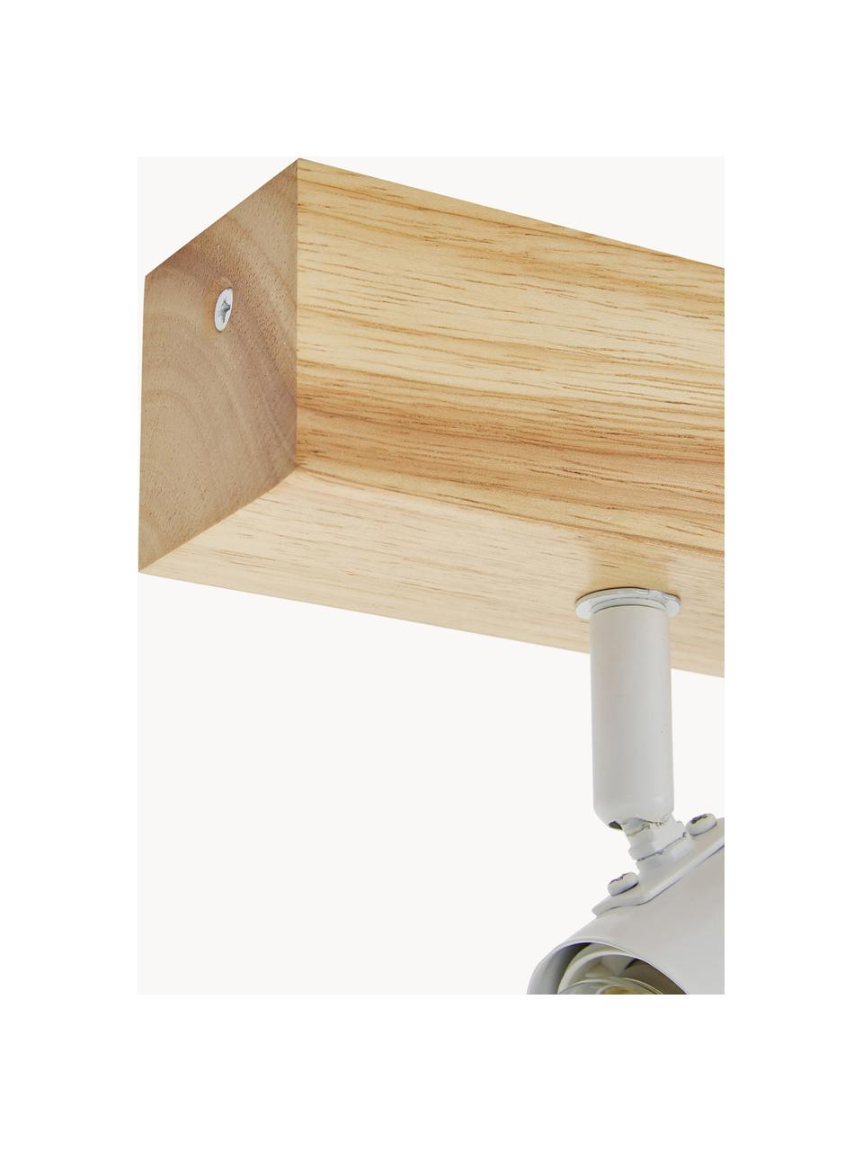 Faretti da soffitto in legno Townshend, Baldacchino: legno, Bianco, legno chiaro, Larg. 30 x Alt. 13 cm