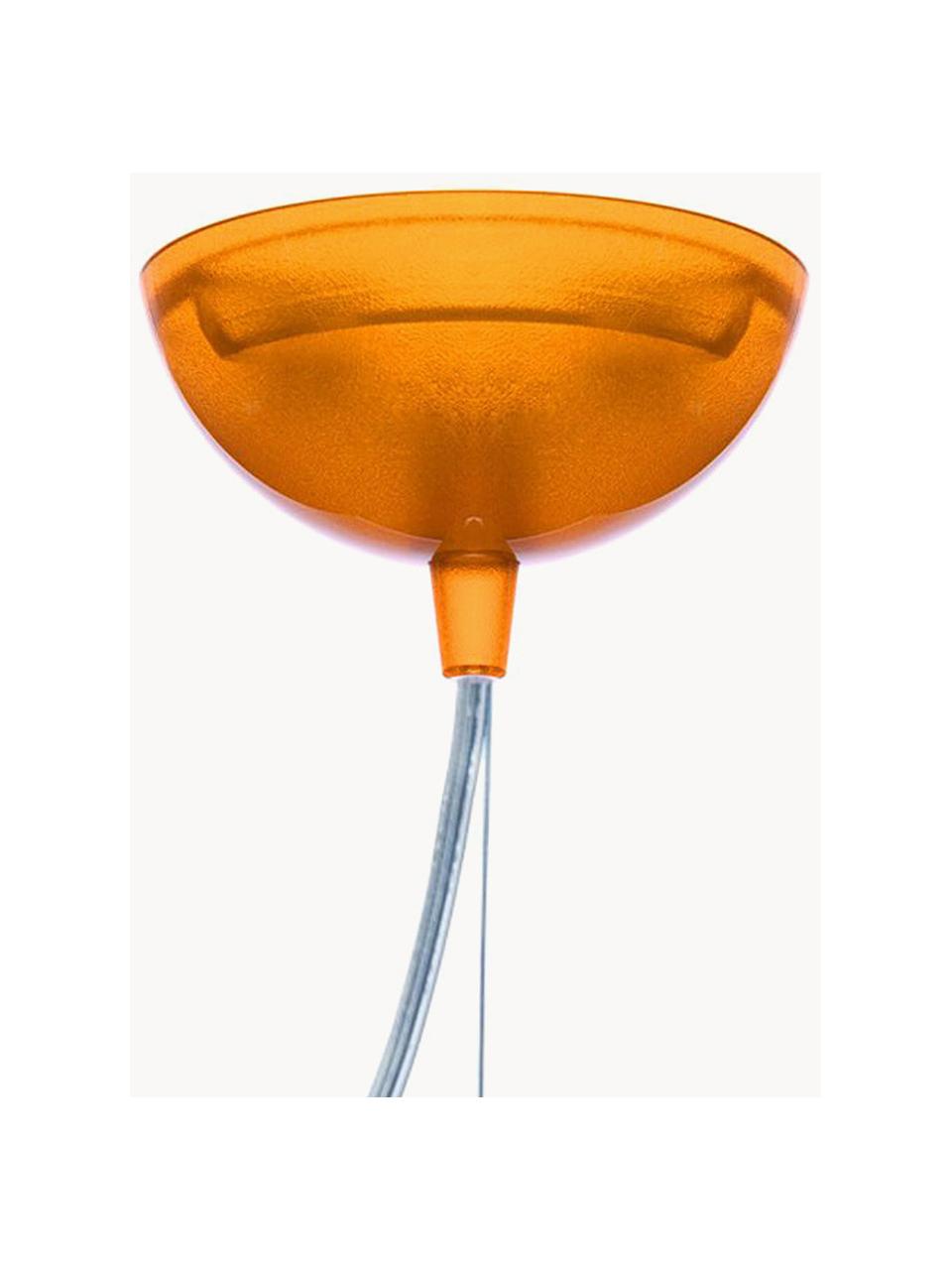 Lámpara de techo Small FL/Y, Pantalla: plástico, Cable: plástico, Naranja transparente, Ø 38 x Al 28 cm