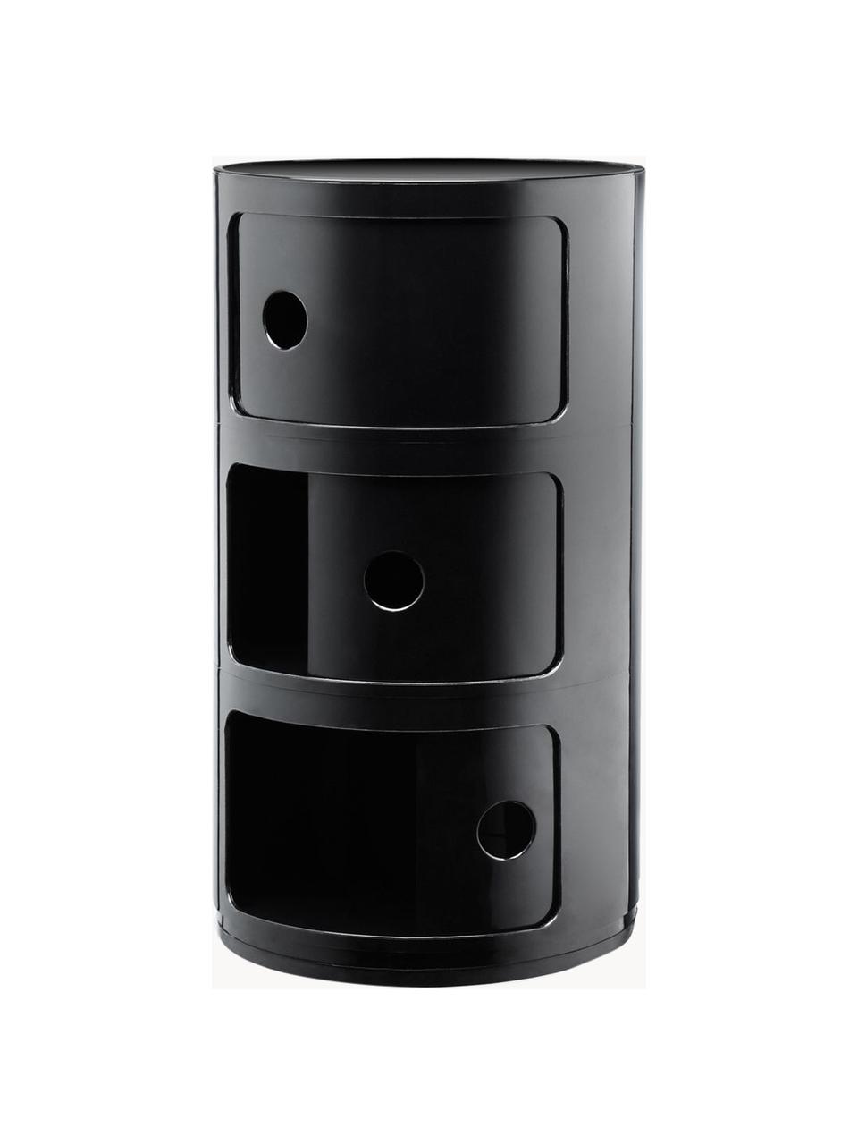 Dizajnový stolík Componibili, Plast, Čierna, Ø 32 x V 59 cm