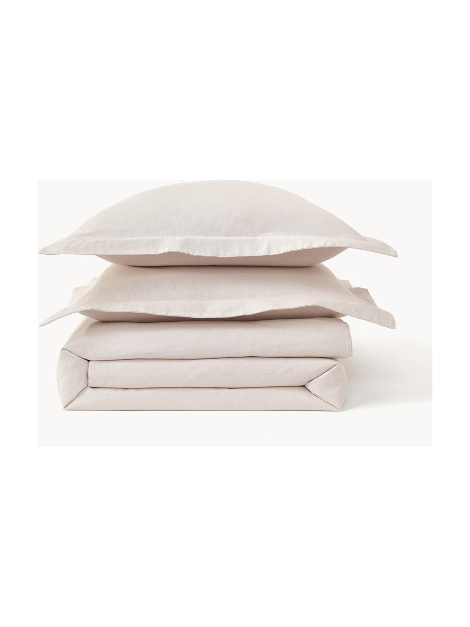 Copripiumino in flanella Laia, Beige, Larg. 200 x Lung. 200 cm