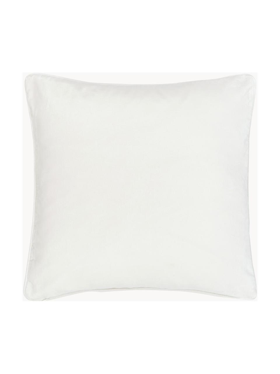 Housse de coussin 45x45 en velours Dana, 100 % velours de coton, Blanc cassé, larg. 40 x long. 40 cm