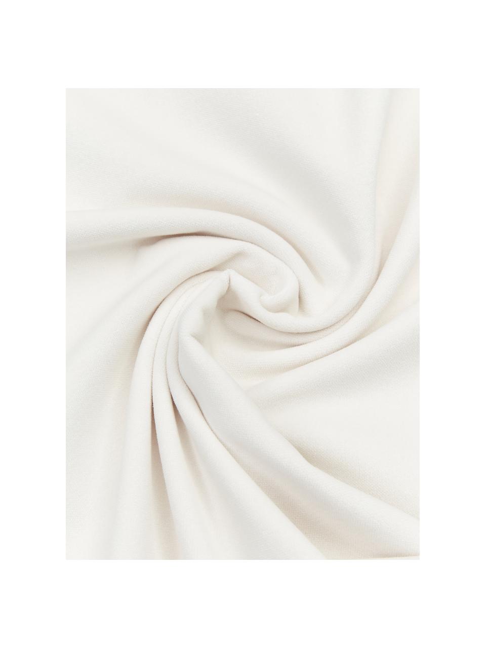 Fluwelen kussenhoes Dana, 100% katoenfluweel, Gebroken wit, B 40 x L 40 cm