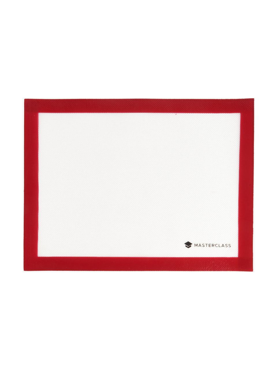 Tapis de cuisson en silicone antiadhésif Miner, Plastique, Blanc, rouge, larg. 30 x long. 40 cm