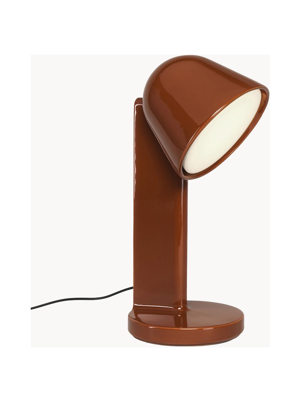 Grande lampe à poser artisanale Ceramique Down, Céramique, Rouge rouille, Ø 24 x haut. 49 cm